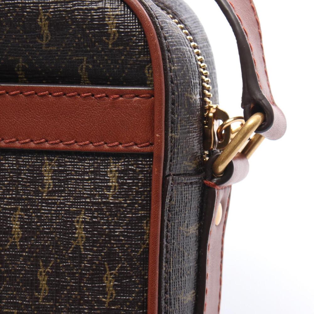 Saint Laurent Monogram Camera Bag Shoulder Canvas Leather Brown - Picture 6 of 7